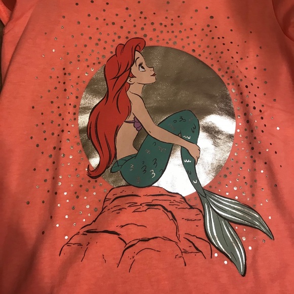 Girls Disney Little Mermaid short sleeve shirt - Picture 2 of 3